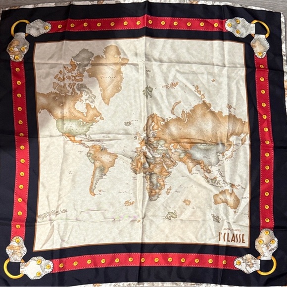 Alviero Martini Accessories - Alviero Martini NWT map, print silk scarf